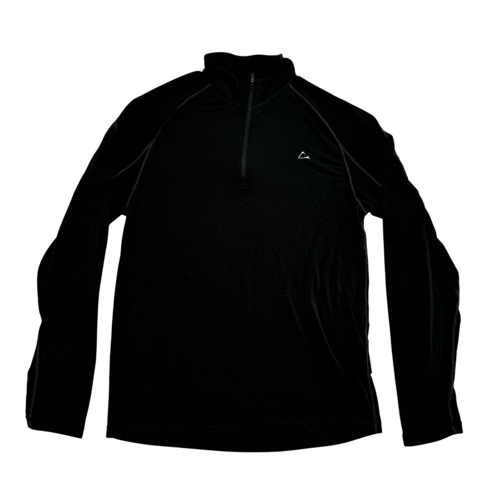 PARADOX Merino Blend Black 1/4 Zip Mens Pullover Long Sleeve Size Small Wool